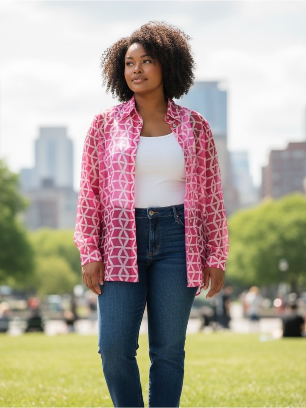 CHICO'S button down collared shirt